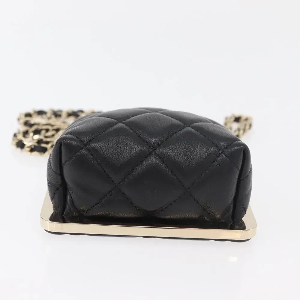 Chanel Matelasse Lambskin Chain Crossbody Bag Black